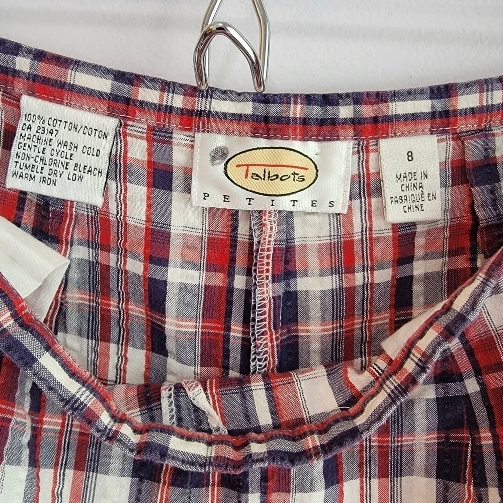Vintage Talbots Seersucker Cropped Pants Size 8 Petite